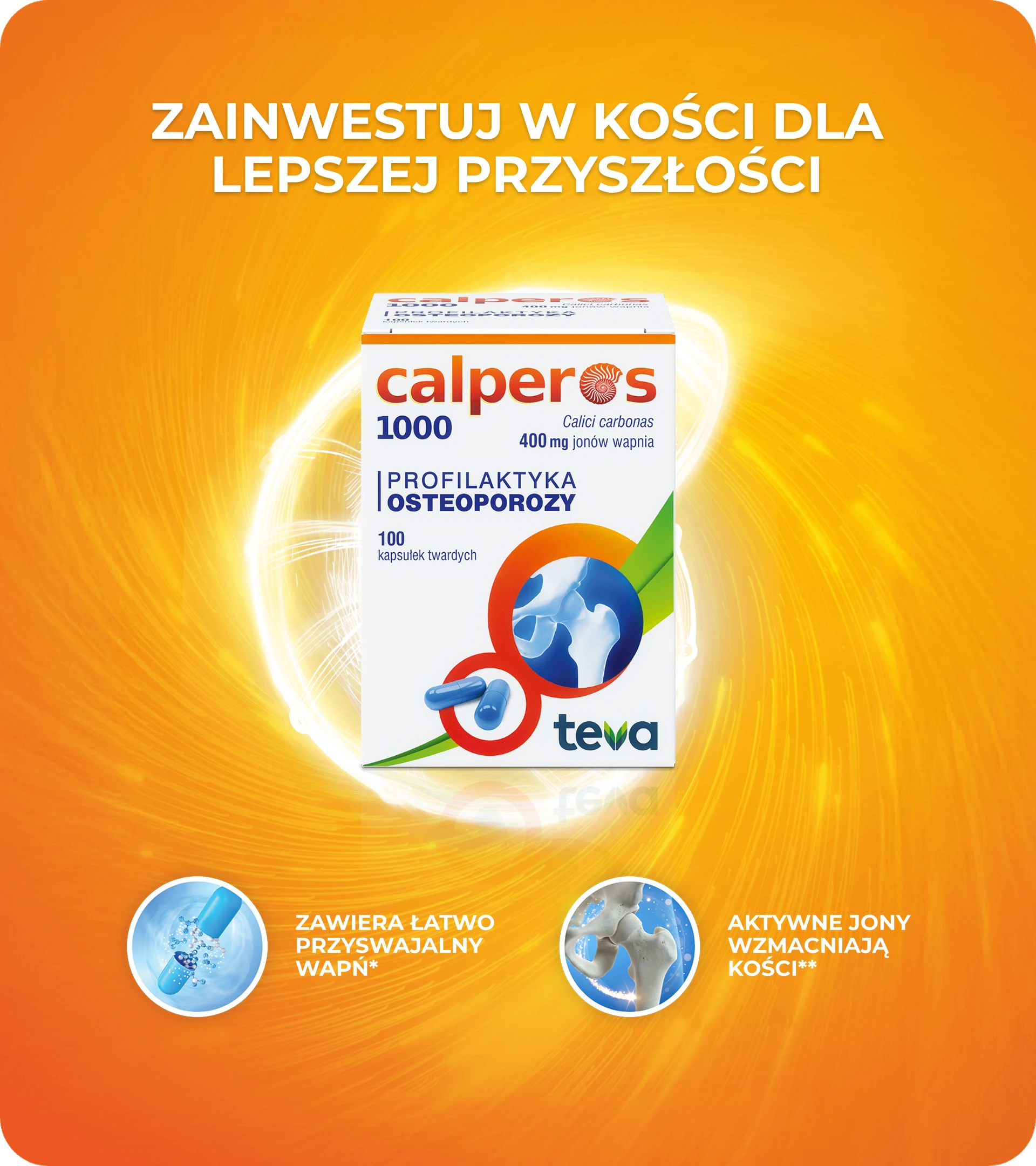 Opakowanie Calperos – suplement wspierający profilaktykę osteoporozy